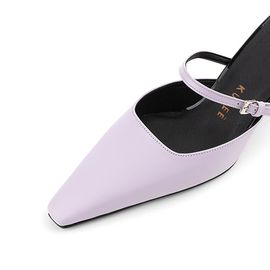 [KUHEE] Sling-back 2121K 6cm-Middle Heel Slippers Mule Strap Latex Daily Handmade Shoes-Made in Korea